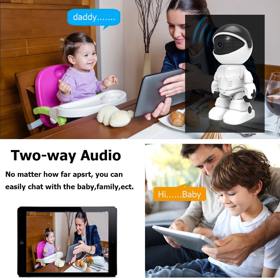  1080P Cloud Wireless IP Camera Robot Intelligent Auto Tracking Night Vision two-way audio Surveilla - 33059010664