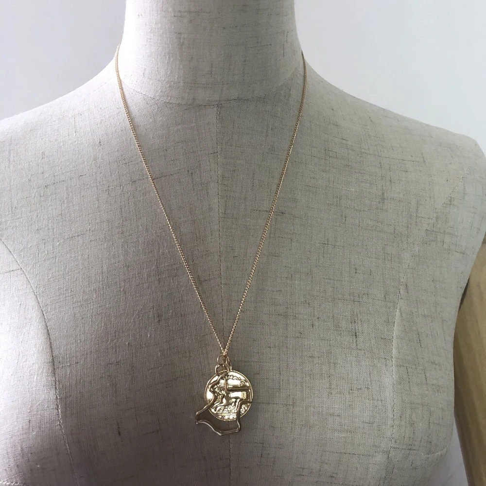 

Fashion Alloy Women's Necklace&Pendant Necklace Gold Color Necklace Jewelry For Women Gift 2 Pendants Necklace