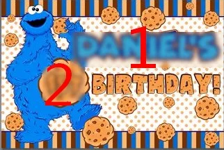 Custom Cookie Monster 1st Birthday Supply Striped backdrop High quality Computer print party backgrounds