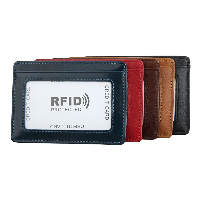 CICICUFF ультра-тонкий из натуральной кожи Банк Кредит держатель для карт кошелек для монет с зажимом Cattlehide анти-визитная карточка RFID папку