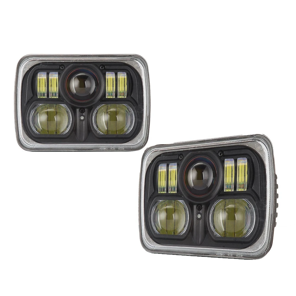 

For Jeep wrangler JK Cherokee XJ Truck Offroad 54w 5" x 7" Rectangle LED Headlights Sealed Beam Replacement