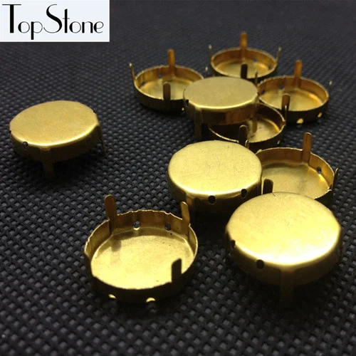 

Round Raw Brass Metal Claw Setting with 4 Holes For Rivoli crystal size 3 4 5 6 8 10 12 14 16 18 20 25 27mm