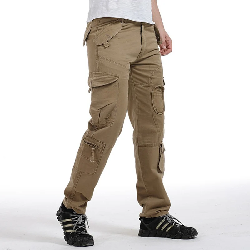 mens khaki cargo trousers