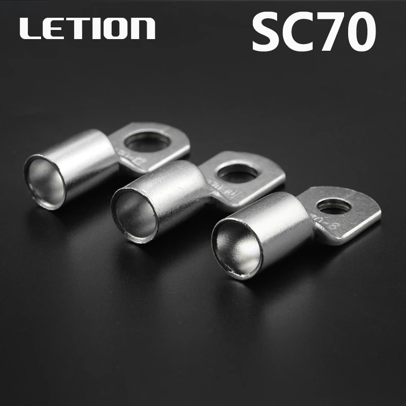 

SC70-8 SC70-10 SC70-12 Tin Plated Copper 8mm 10mm 12mm Bolt Hole 70 Cable Wire Cable Lug Battery Connector Crimp Terminal