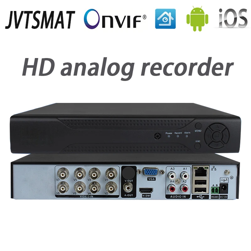 Jvtsmart AHD DVR 4-канальный 8-канальный видео Регистраторы 5in1 CCTV TVI CVI аналоговый IP