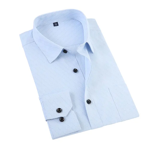 Jeetoo, нарядные рубашки с отложным воротником, хлопок, мужские официальные рубашки, большие размеры, одежда с длинным рукавом, одноцветные мужские топы, подходят размера плюс - Цвет: Skyblue