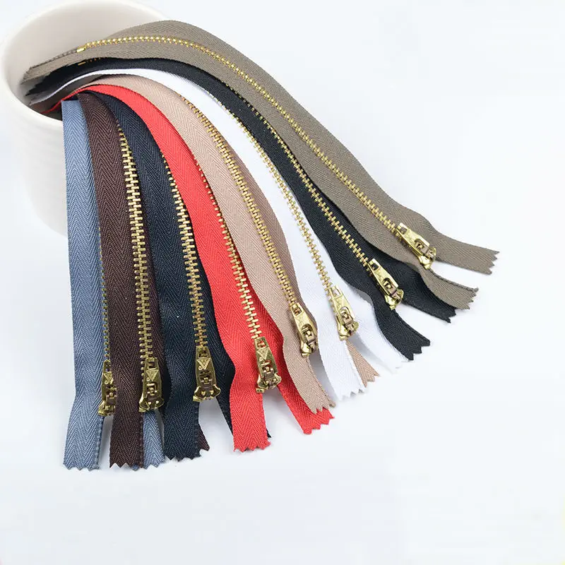 Dark color Calm Series 4 Close end Brass Metal Zippers Standard 18cm