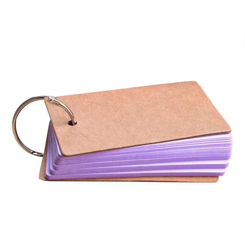 PPYY-милый кавайный конфетный цвет чистая крафт-бумага блокноты для записей портативные блокноты карточки для слов детский подарок канцелярские школьные товары - Цвет: Фиолетовый