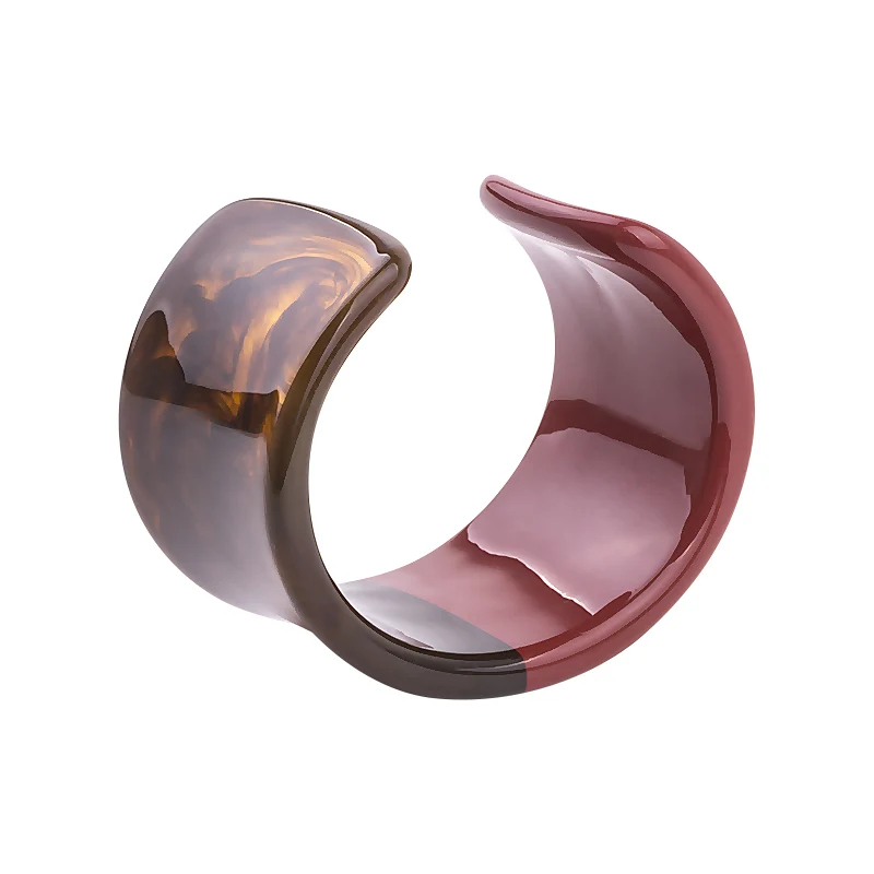 Classic Resin Cuff Fashion Open Bracelets Bangles for Women Mix Colors Acrylic Wide Big Bracelets Female Simple Charm Jewelry (3)
