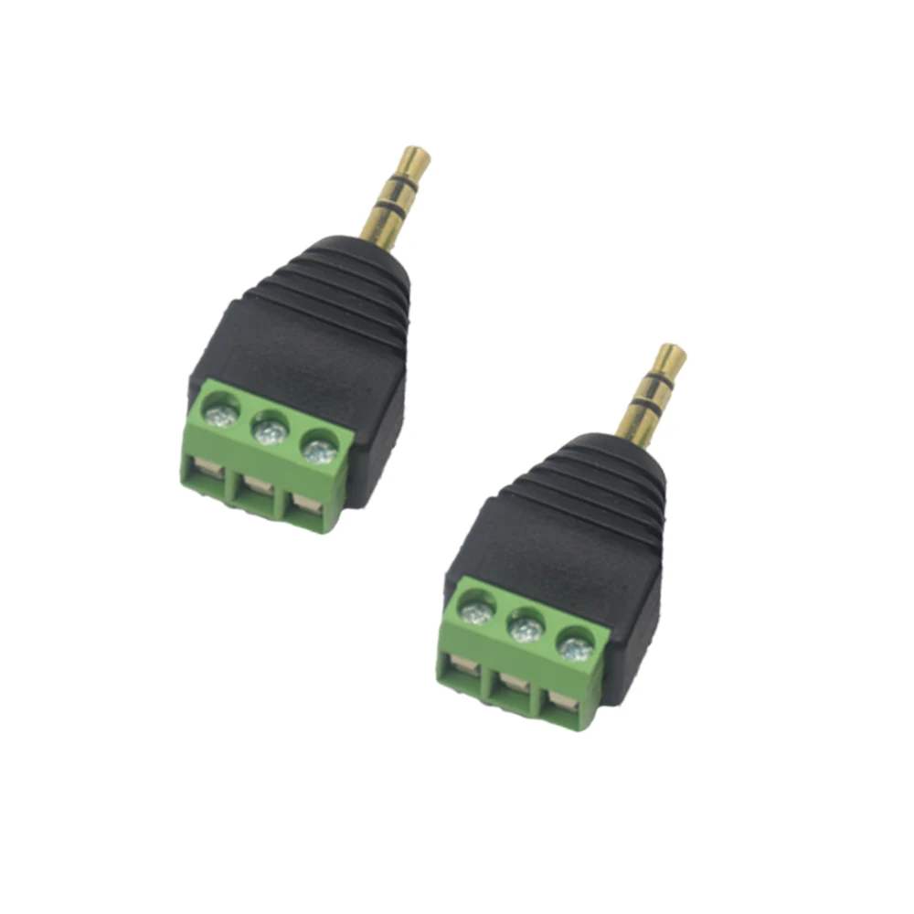 10x 3.5mm 1/8" Stereo Male Plug To AV Screw Video AV Balun Terminal