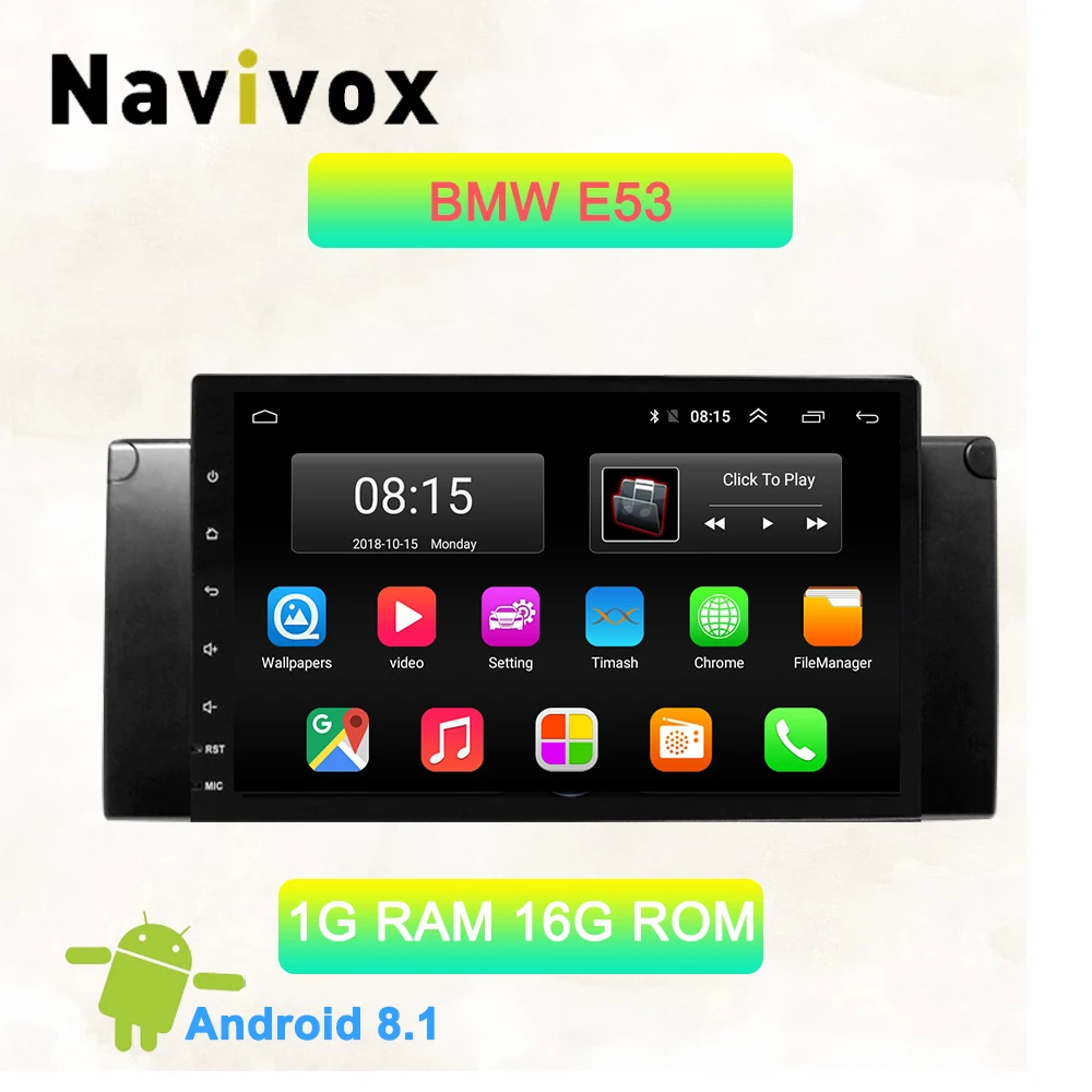 

Navivox 9" core Android 8.1 GPS for BMW E39 E53 X5 M5 multimedia player RADIO touch screen auto stereo no DVD
