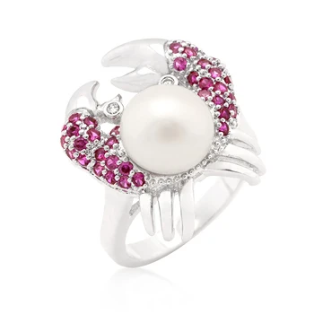 Pearl Crab CZ Ring
