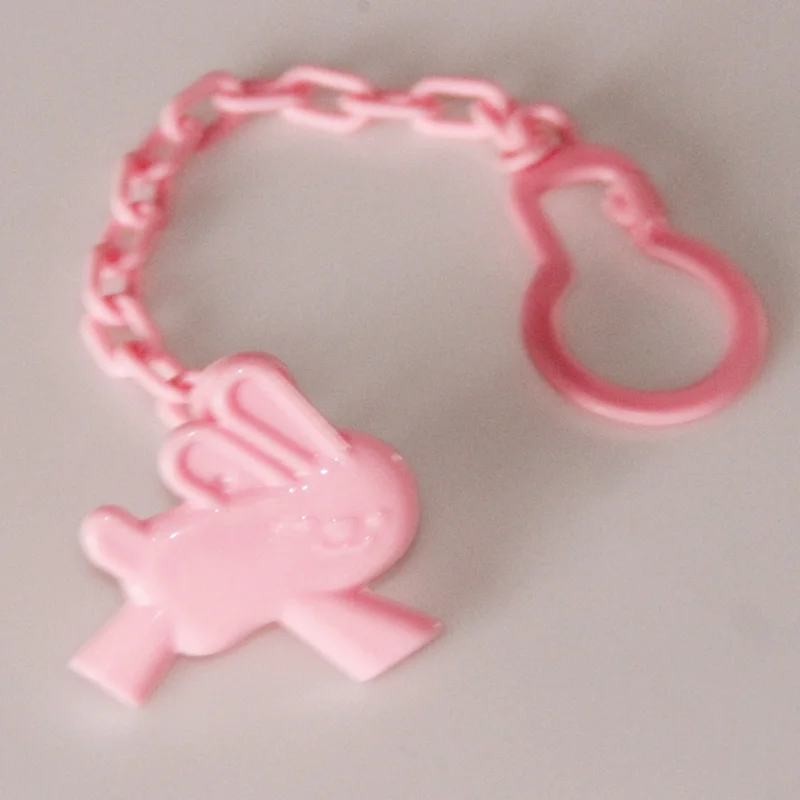 Pink Rabbit 1 шт., Детские зажимы для соски, забавные соски-прорезыватели, аксессуары для сосок, держатель для соски с цепочкой, устойчивый к падению ремень - Цвет: Pink Rabbit