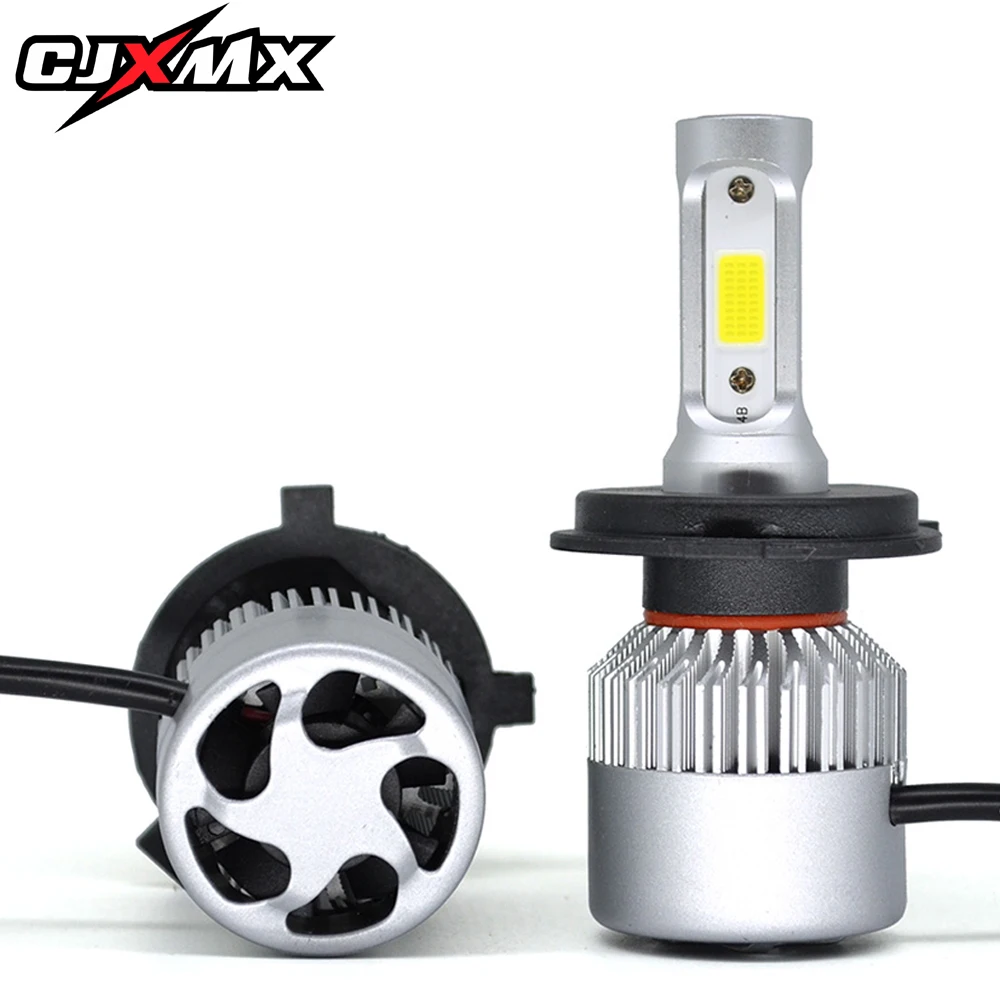 

CJXMX 2Pcs H1 H3 H4 H7 LED Bulb 9000LM 72W H11 H27/880 HB3 9005 HB4 9006 Car Headlight Bulb 12V 24V 6000K COB Chip Auto Led Lamp