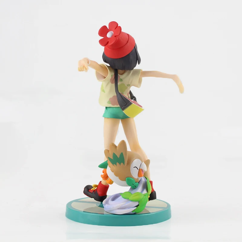 Аниме тренер фигурку Гэри дук Lyra Селена Иви Chikorita Rowlet зеленый Eievui игрушки-модели Подарочные для детей