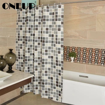 

ONEUP Plaid Bathroom Curtain Waterproof and Mould Thickening Polyester Cloth Environmental Toilet Door Curtain Shower Curtains
