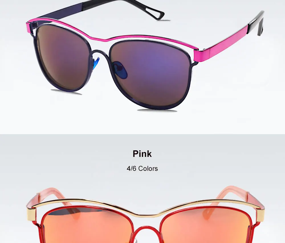 VEGA Eyeglasses Novelty Ladies Mirrored Sunglasses for Women UV400 Fashion Mirr ( (6)