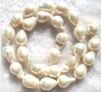 

Miss00145 14-15mm White Freshwater Pearl Freeform Beads 15"