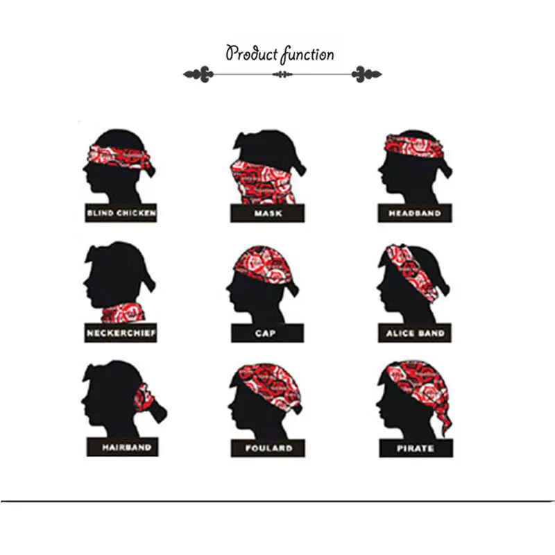 LEONLION 1PC Unisex Hip Hop Black Paisley Bandana Headwear Hair Band Scarf Neck Wrist Wrap Band Headtie Square Scarf