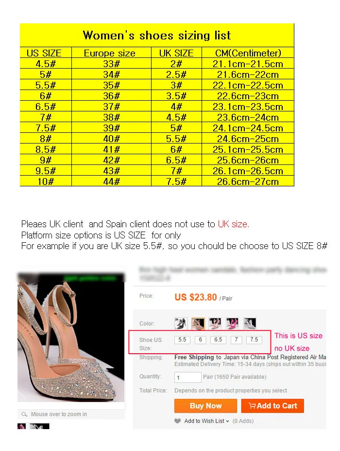 Womens size list