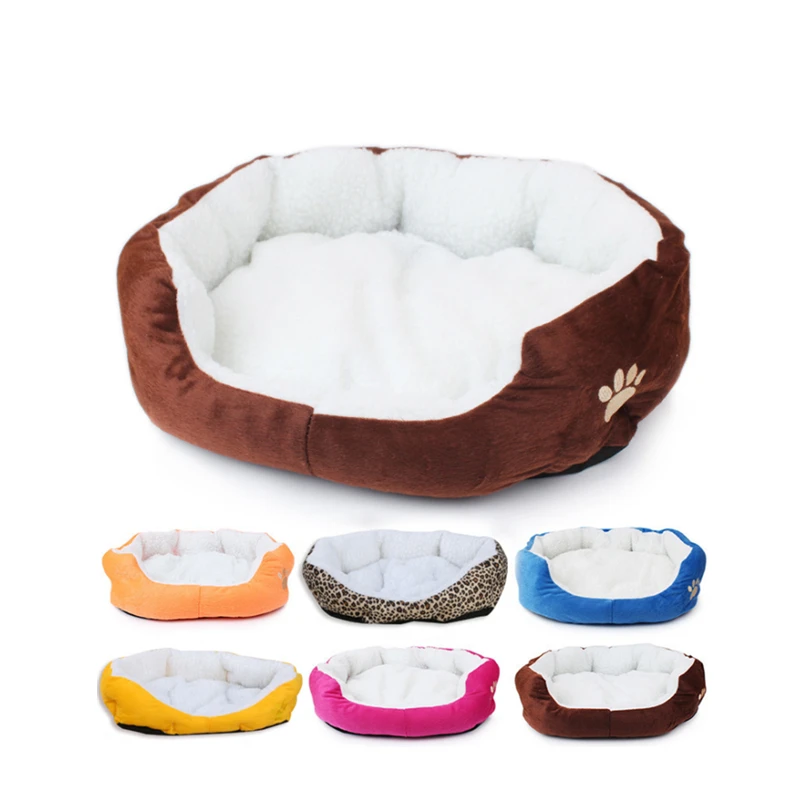 

Soft Pet Dog Nest Puppy Cat Bed Fleece Warm House Kennel Plush Mat Pet Products Multiple Colour Small Dog Bed