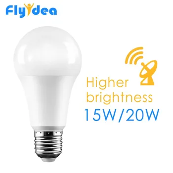 

E27 15W 20W 110-265V Garden garage Radar Penetrate Light Lamp Radar Smart Auto Switch LED Light Bulb Dusk to dawn Motion Sensor
