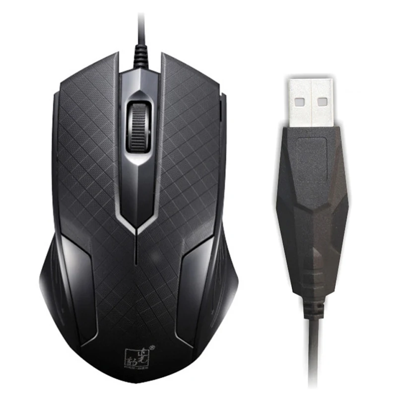 Black Ergonomics 3 Buttons 1200DPI Gaming Mouse 1.2m USB Wired Mice Office Home Preferred for ASUS HP DELL Lenovo Laptop PC