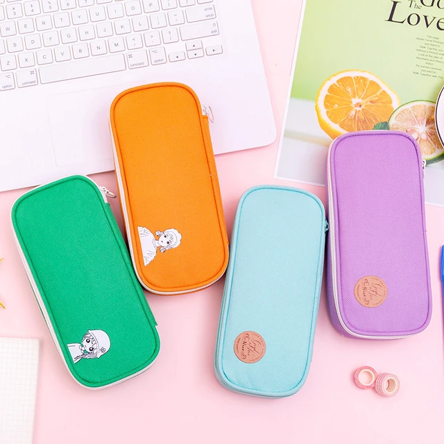 Kawaii Zipper Pencil Case Large Capacity Cute Pencil Box Portable Storage  Bag School Supplies Multifunctional Stationery Box - Pencil Cases -  AliExpress