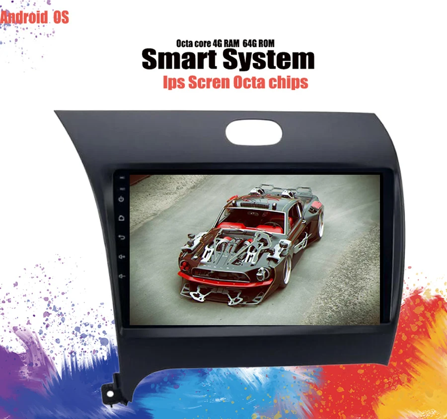 Flash Deal Android 9.1 2 DIN Car DVD GPS for Kia CERATO K3 FORTE 2013 2014 2015 2016 head unit radio video player wifi 4+64GB Cassette 2