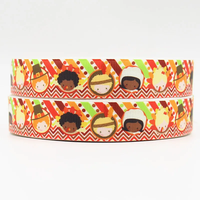 

wm 10 yards lot 7/8inch 22mm 160528018 Thanksgiving Day printed grosgrain ribbon
