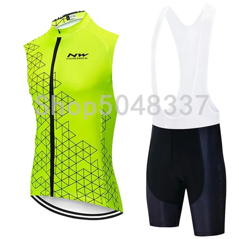 Новинка Лето NW pro Мужская одежда для велоспорта велосипед maillot ropa ciclismo мужские без рукавов Велоспорт Джерси велосипед Bib шорты набор