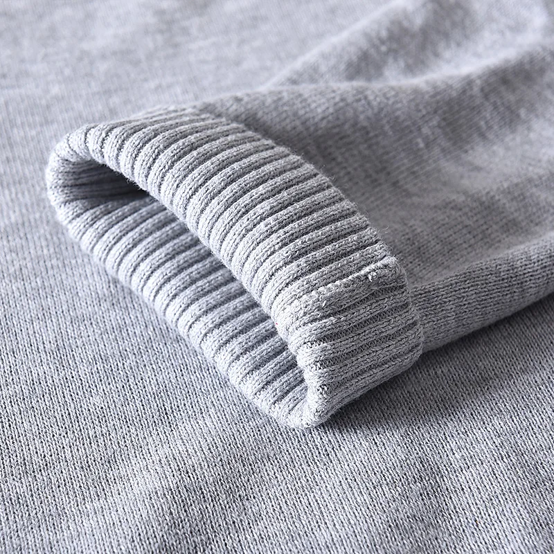 Autumn Mens V-neck Sweaters 100% Cotton Gray Color Knitted Brand Clothing Man's Knitwear Pullovers Knitting Plus Size Tops