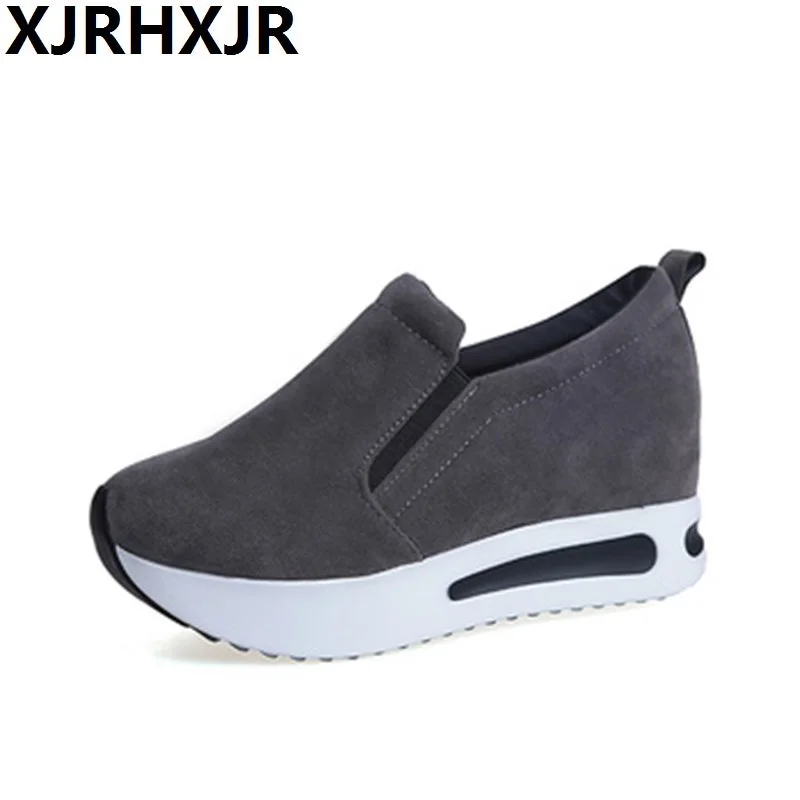 

XJRHXJR Spring and Autumn 6cm Platforms Shoes for Woman Casual Fashion Comfort Walking Shoes 3 Colors Large Size 35-40