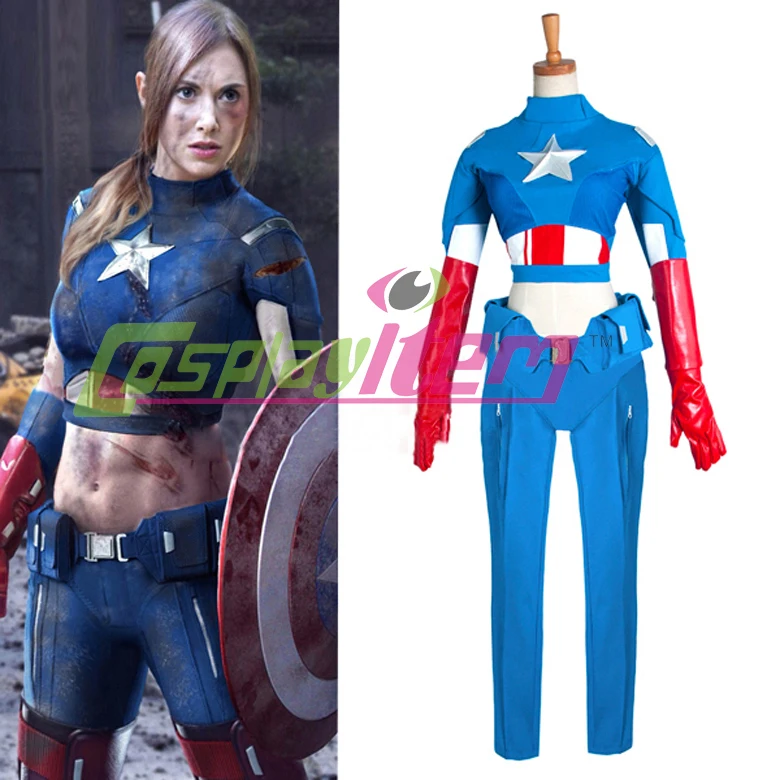 Captain America Cosplay Costume Outfit Female Version Halloween Costume