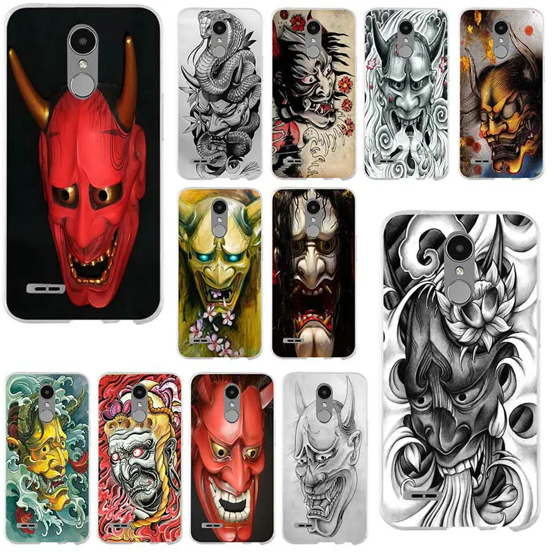 Японский они Hannya демоническая маска для LG G2 G3 мини G4 G5 G6 K4 K7 K8 2017 K10 V10 V20 V30 дух Сумки