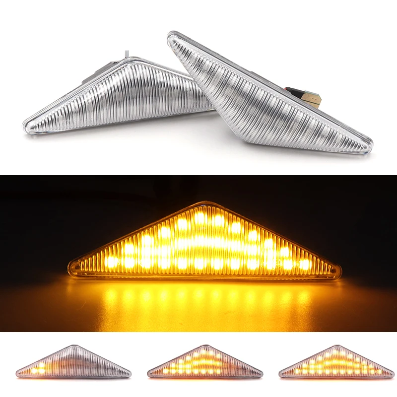 

Niscarda 2X Clear lens Led Dynamic Side Marker Turn Signal Light Sequential Blinker Light For Ford Mondeo 2000-2006 Focus MK1