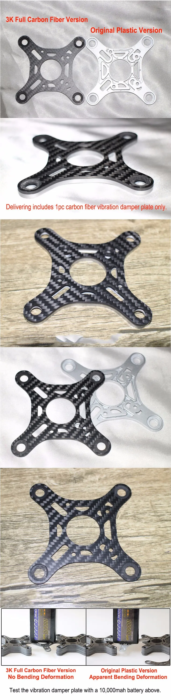 Carbon Fiber Gimbal Damping Plate Borad Anti Vibration Set Shock Absorber For DJI Phantom 3 Standard Gimbal