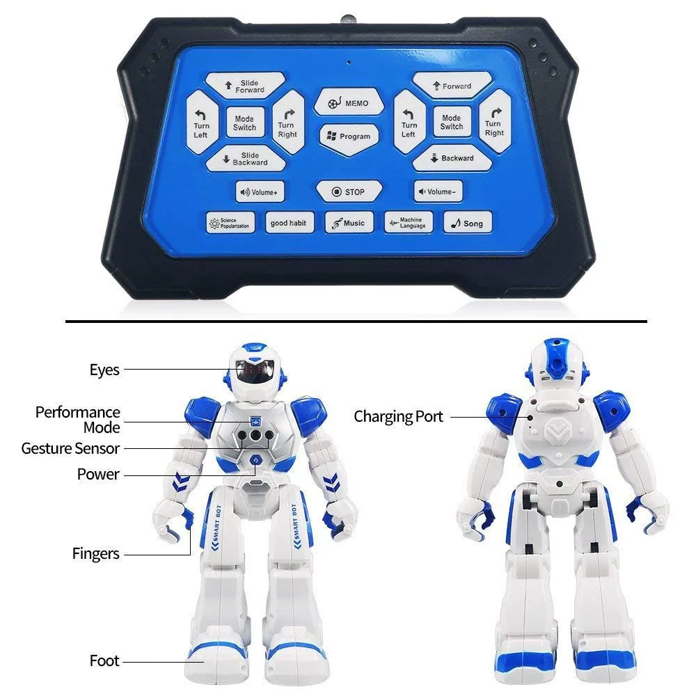 Remote Control Robot For Kids Intelligent Programmable Robot With Infrared Controller Toys,Dancing,Singing,Led Eyes,Gesture Se