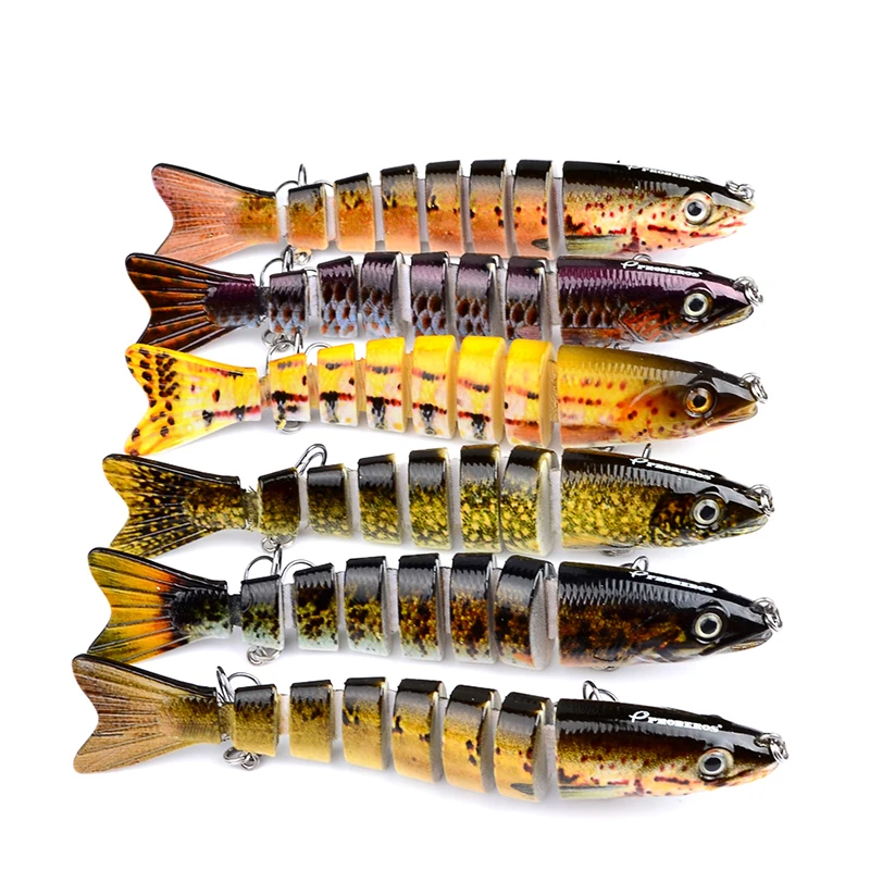  Hot 13.28cm Lifelike Swim Fishing Minnow Lure Jointed Crank Bait Crankbait Bass Pesca Wobblers Fish