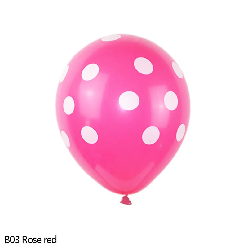 5/10 шт. 12 дюймов многоцветный латексных шарика в горошек для детей, День рождения Baby Shower тема вечерние Декор поставки воздушные Globos - Цвет: B03 rose red