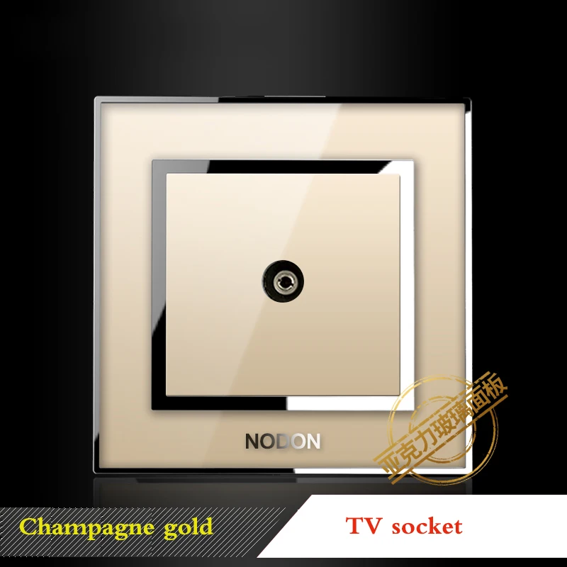 Шампань золото переключатель гнездо типа 86 бытовой выключатель розетка панель полный набор 23 вида переключатель розетка акриловая стеклянная панель