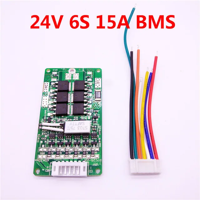 E moto bateria 6 S 24 V BMS 15 a аккумулятор для литиевой батареи 8 10 12 ah li ion ba|bms 24|li - ionbateria |