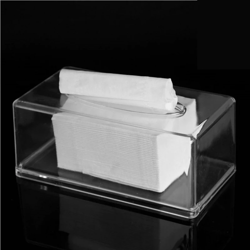 

Acrylic Plastic Tissue Box Square Paper Box Home Office Car Tissue Box Holder Napkin Tissue Cover Paper Case Kitchen tissue case