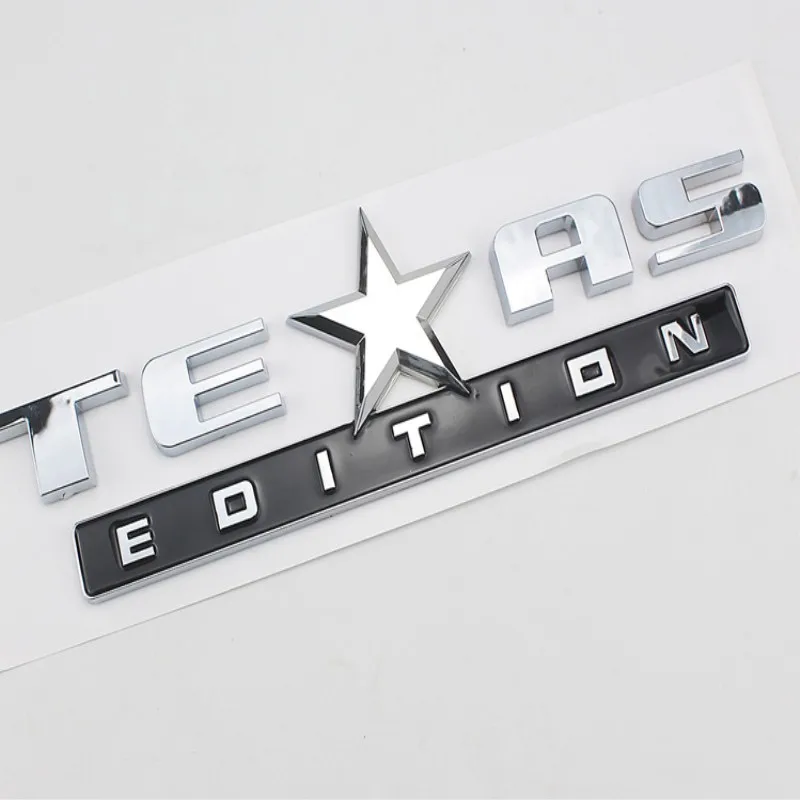 Техас эмблема «Edition» 3D Универсальный наклейка для Chevy Silverado GMC Сьерра-грузовик - Название цвета: Silver black