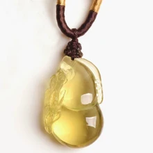 GVBORI Природный цитрин камень кулон Цепочки и ожерелья для Для женщин/Man Лаки ювелирные изделия животного кулон