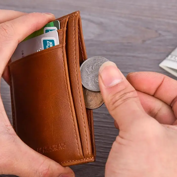 Мужской держатель для кредитных карт ID Card Mini Wallet ручной карман сумка на молнии MSJ99