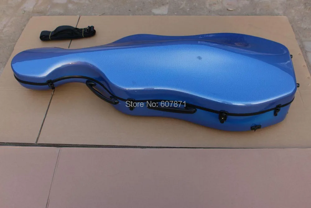 

blue new 4/4 Cello carbon fiber case large advanced