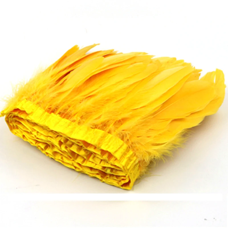 yellow goose feather trim
