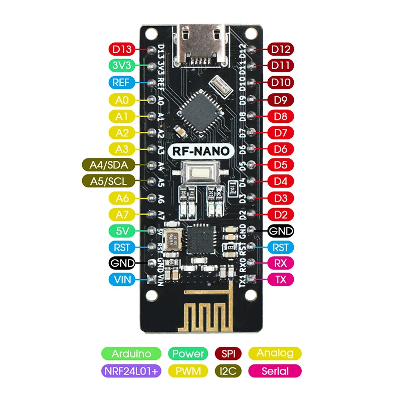 RF-Nano V3.0 NRF24l01 Mini USB ATmega328P Micro-Controller For ArduinoS M7A9