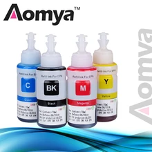 Aomya 4 цвета на основе красителя пополнения чернил комплект для Epson L100 L110 L120 L132 L210 L222 L300 L312 L355 L350 L362 L366 L550 L555 принтер